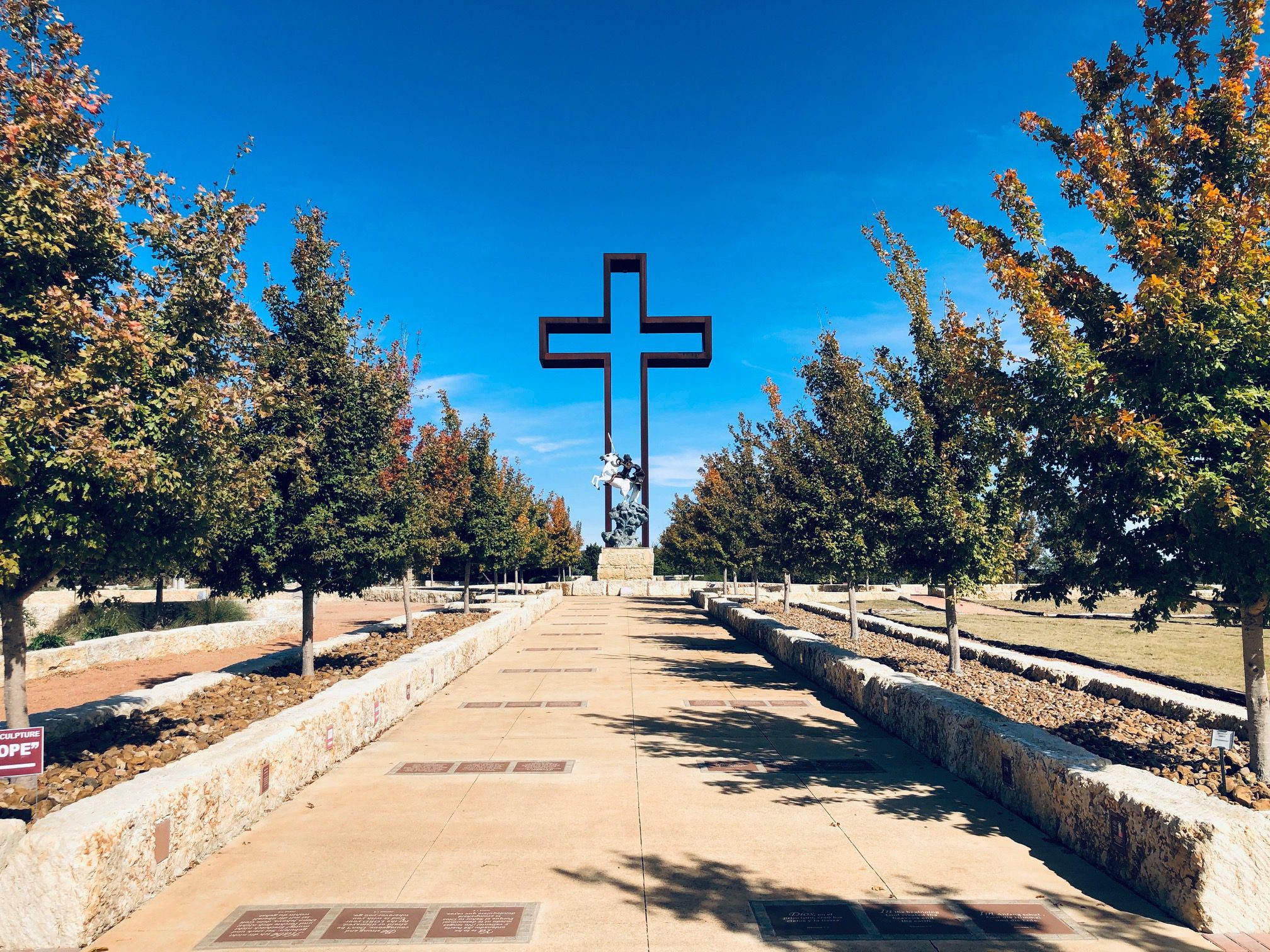 the walkway leading to The Empty Cross